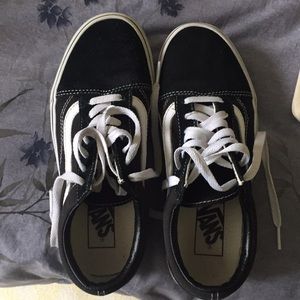 Vans lace up black sneakers